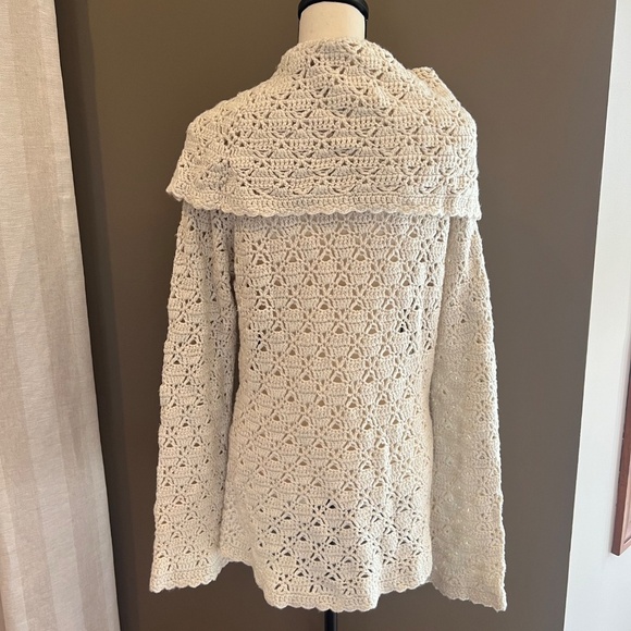 Beautiful Forenza Vintage Crochet Cream Sweater, Cowl Neck, Size Large - Picture 3 of 9